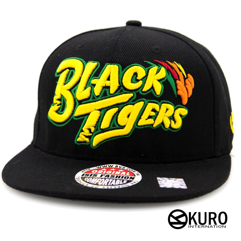 KURO-SHOP黑色BLACK Tigers電繡潮流板帽棒球帽