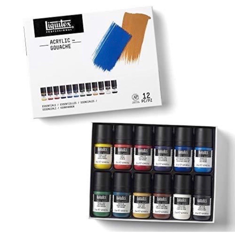 免運 Liquitex GOUACHE 3699325 12色 22ml 不透明壓克力 啞光 霧面 乾後防水 壓克力顏料