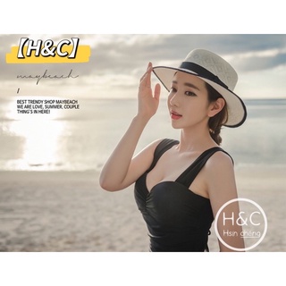 臺灣現貨【H&C】韓系兩件式 有加大尺碼 挖洞後綁帶+集中鋼圈溫泉 bikini 裙式 泳裝 泳衣連身比基尼【H28】