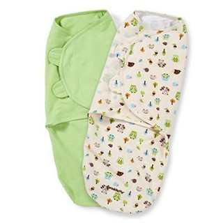 美國Summer Infant/SwaddleMe 懶人包巾 嬰兒包巾 純棉 薄款 雙入包巾組【L號】