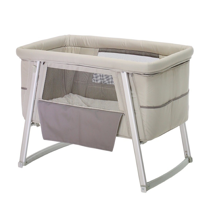 「全新品.出清」Babyhome air Bassinet  搖床/床邊床（可攜帶外出、可收納）- 卡其灰