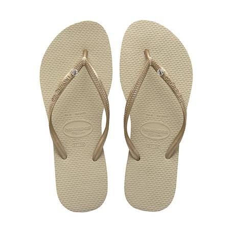 現貨/20 新品 單鑽 HAVAIANAS SLIM 珠光細帶  香檳金色 女款