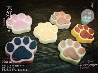 心動小羊^^.韓國新品6聯矽膠模具/超美-DIY手工皂模具/模具/可愛貓爪糖模翻糖、香磚、迷你皂模