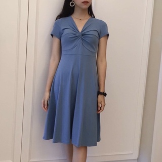 Wendy | 莫蘭迪藍色洋裝 霧藍色洋裝 婚禮洋裝 韓系 短袖洋裝