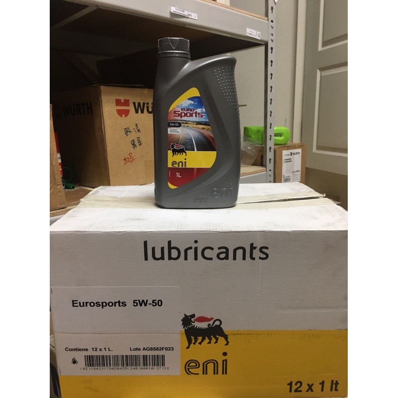 【Agip Eni】EURO SPORTS、5W50、合成車用機油、1L/罐、12罐/箱【義大利】滿箱區/新包裝