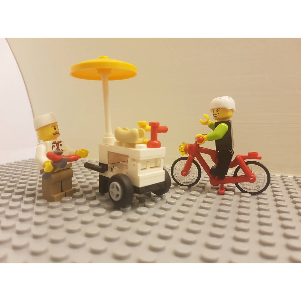LEGO樂高 二手 熱狗攤販與單車男孩(正版)