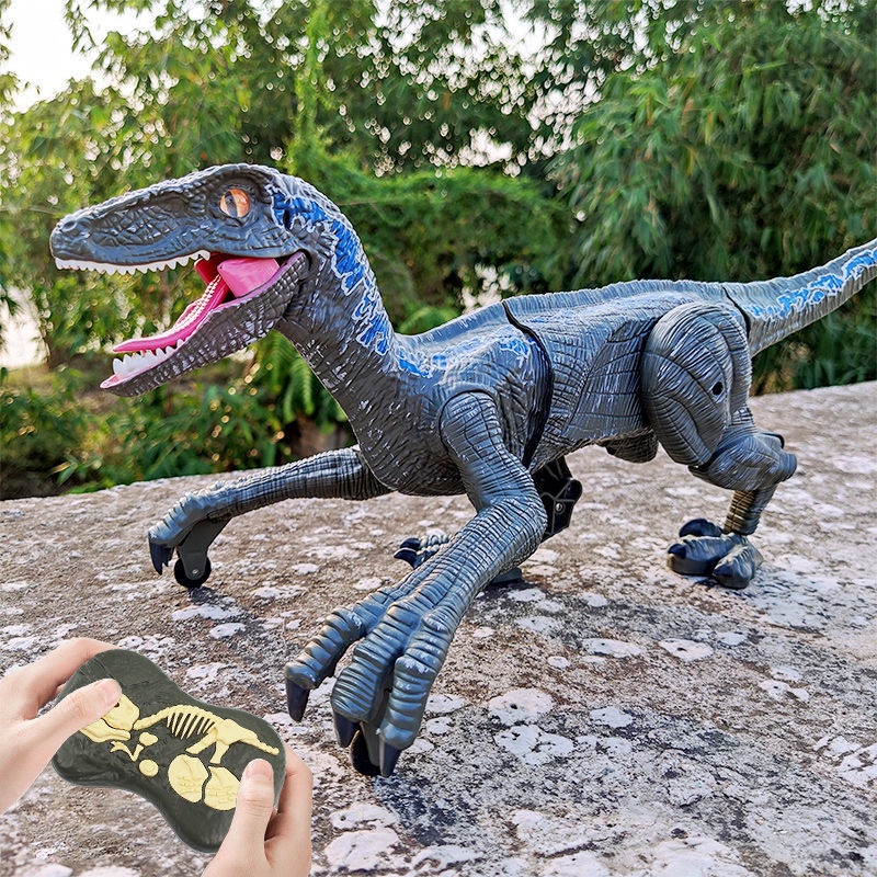 兒童玩具電動玩具恐龍玩具會走路的遙控恐龍玩具男孩大號電動機器迅猛龍男生兒童霸王龍套裝