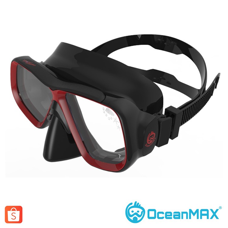 Oceanmax 專業潛水裝備 潛水雙面鏡 赤焰紅 蝦皮購物
