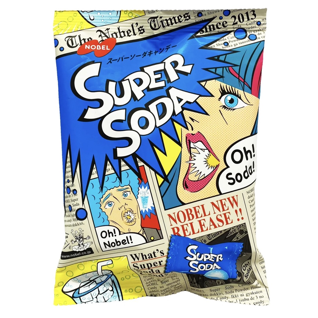 🇯🇵《日本零食》NOBEL諾貝爾SUPER SODA超級汽水糖/諾貝爾超級汽水糖/蘇打汽水糖/蘇打糖/汽水糖/氣泡糖