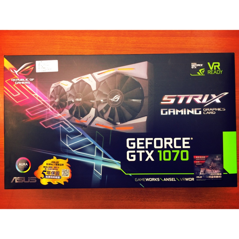 Asus 華碩 ROG STRIX GTX1070 O8G GAMING 顯示卡