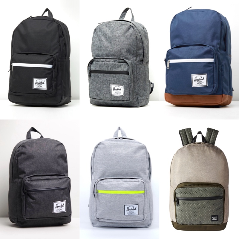 Herschel Supply Pop Quiz 深藍 藍色 帆布 皮革 筆電夾層 大學 書包 筆電 背包 後背包 現貨