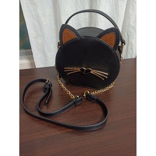 近全新 貓耳朵 貓咪 黑貓 手拿包 側背包 兩用包