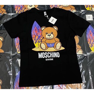 Moschino經典泰迪熊衝浪小熊黑白Tshirt