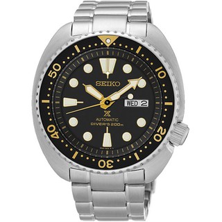 【SEIKO精工】SRP775J1 200米潛水錶 鋼錶帶 機械男錶 黑/金 4R36-04Y0K 台南 時代