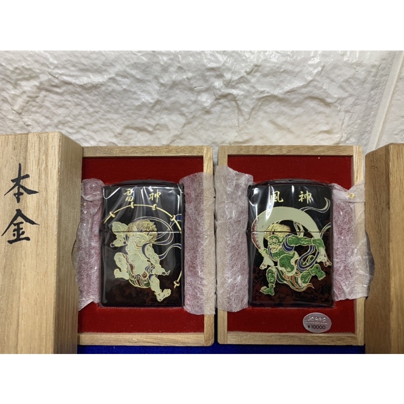 本金蒔繪風神雷神zippo 蝦皮購物