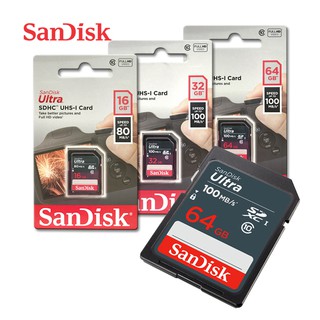 SANDISK Ultra 16G 32G 64G SD C10 UHS-I 新升級 讀取100MB/s 記憶卡