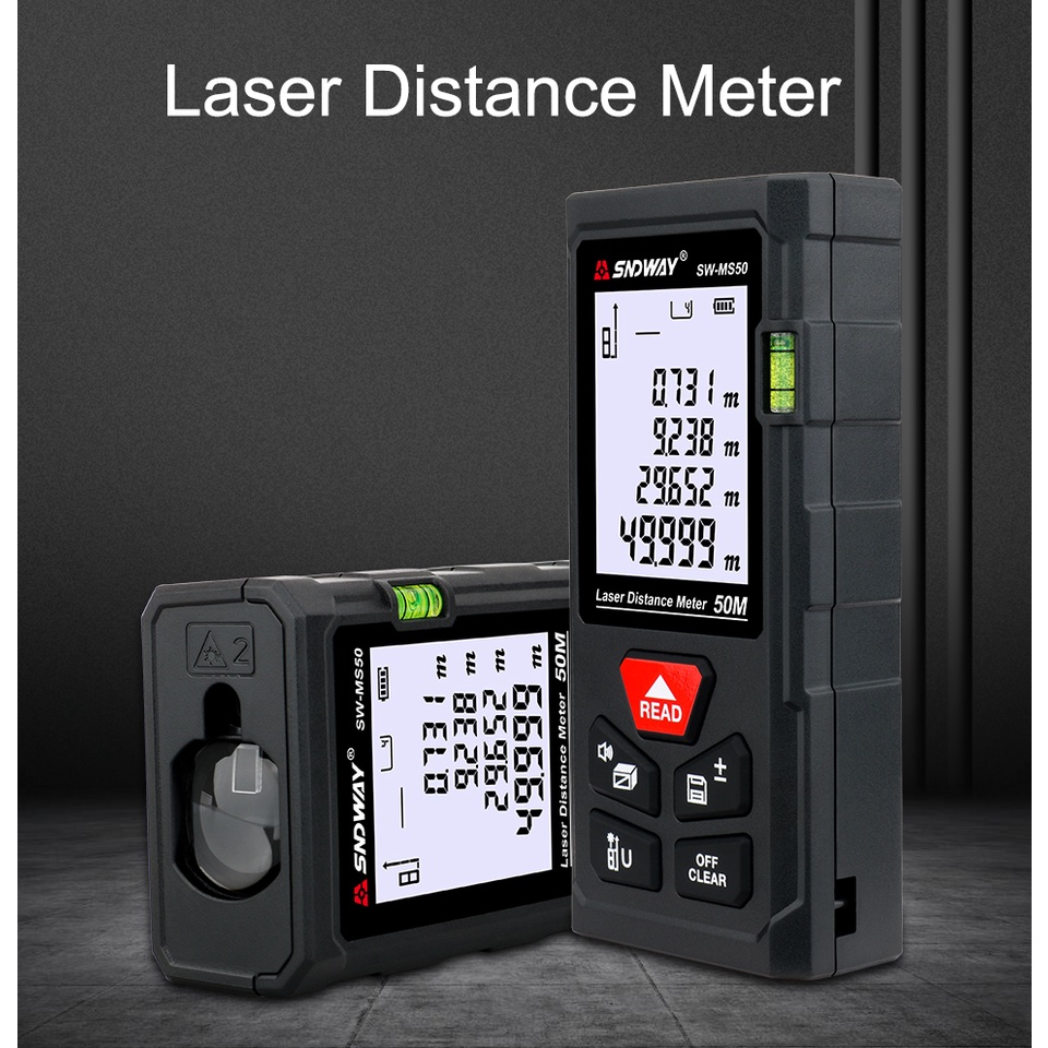 Sndway 50M 70M 100M 測距儀激光測距儀迷你便攜式測距儀全新升級高穩定性測量數據存儲 9mm 自校準