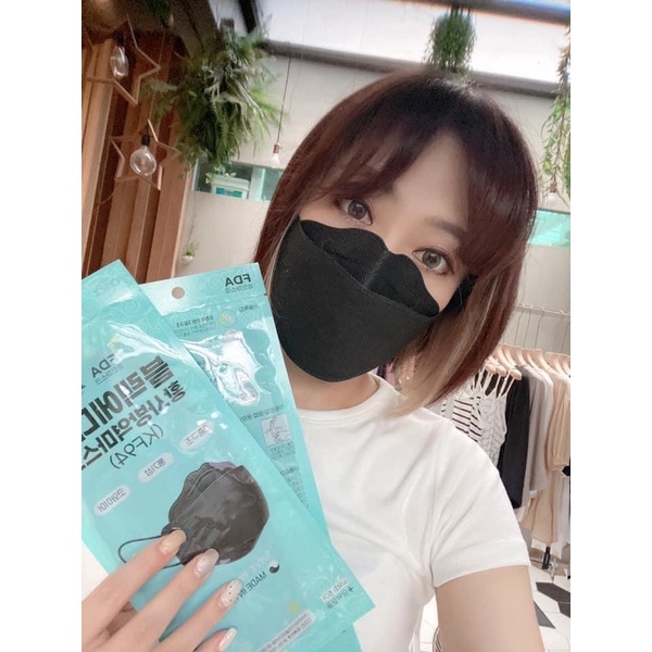 現貨賠售 轉售KHH伊東屋 韓國製🇰🇷KF94獨立包裝立體魚型口罩 黑 5片一組