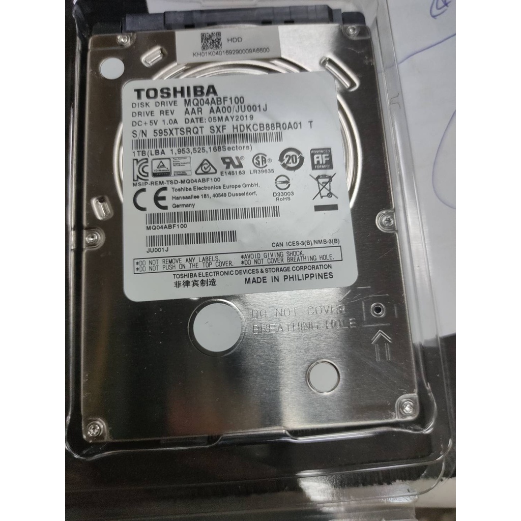 TOSHIBA 1TB 2.5 吋 硬碟  二手保固七天