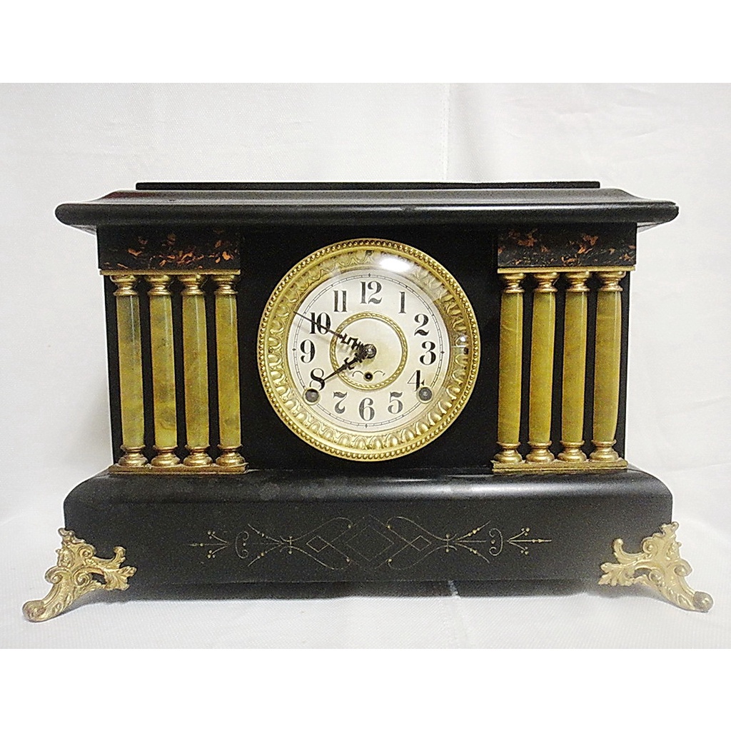 【拾年之路】 百年歲月美國製Seth Thomas神殿式八日報時鐘(擺錘式)(免運)