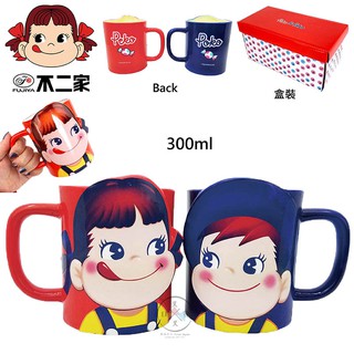 叉叉日貨 不二家 牛奶妹PEKO 牛奶弟POKO 立體陶瓷 馬克杯 對杯 2入組 禮盒裝 日本正版【AL61803】