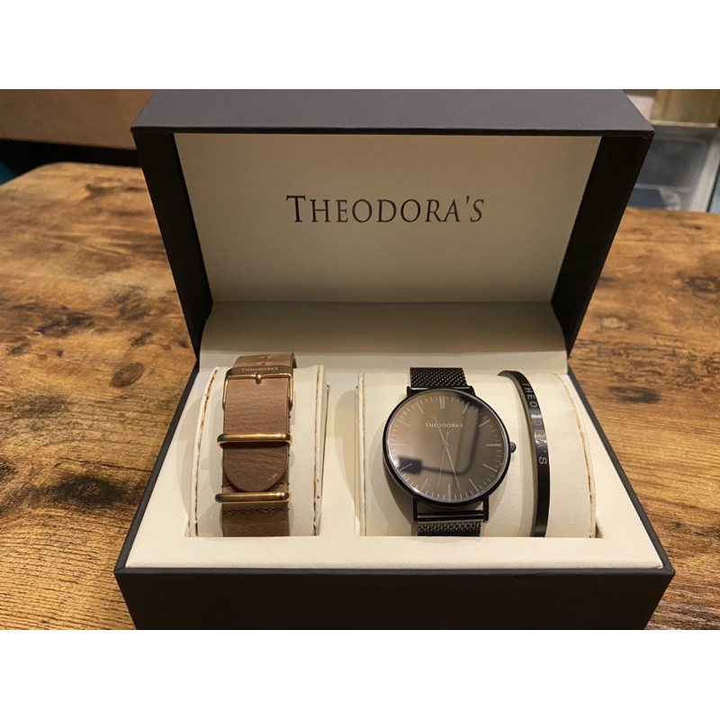 【Theodora’s 希奧朵拉】潘朵拉禮盒-亞當款 Hera 金屬腕錶 黑米蘭
