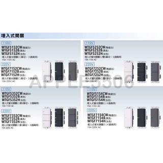 Panasonic國際牌–GLATIMA系列埋入式開關灰色 蓋板另售WTGF5152H 5252 5352