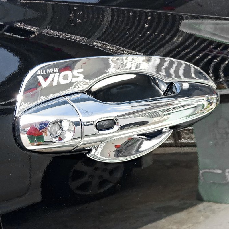 丰田威驰 適用於 TOYOTA VIOS 2019-2023 鍍鉻銀色車門把手碗蓋飾條,VIOS 門把手碗裝飾