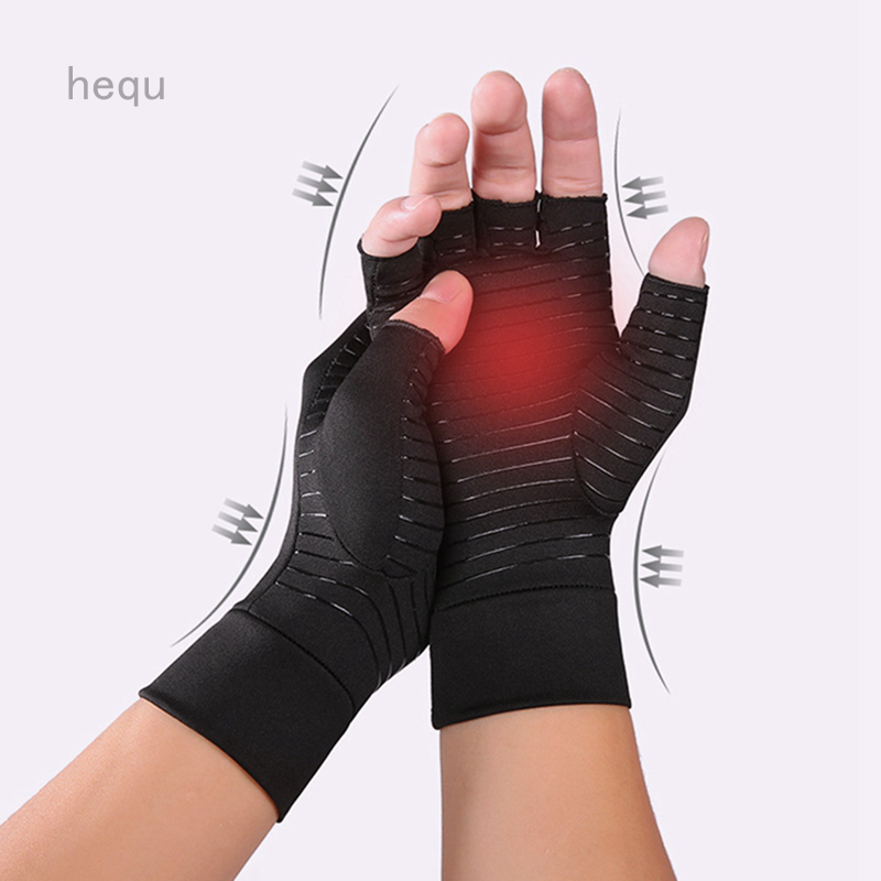 室內運動銅纖維保健護理半指手套 康復訓練關節炎手套壓力手套