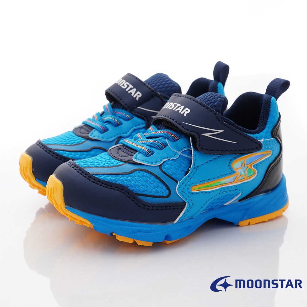 日本月星Moonstar機能童鞋 2E閃電競速電燈鞋 10505藍(小童段)