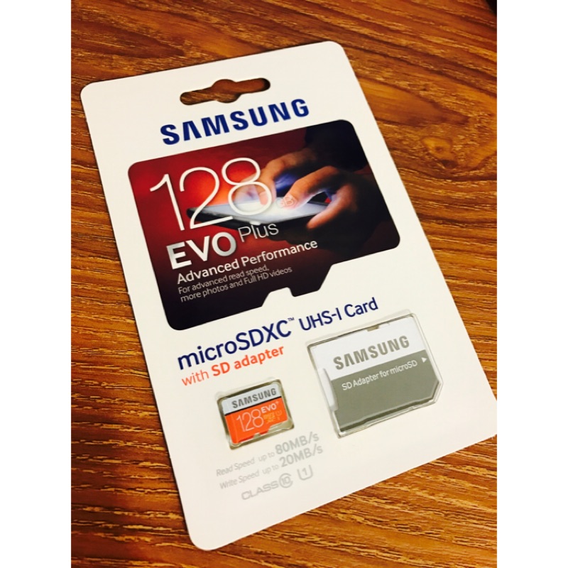 SAMSSUNG 128GB (EVO Plus)80MB/s microSDXC UHS- C10高速記憶卡