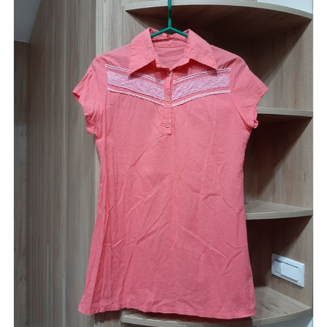 桃粉色長版襯衫🥕清衣櫃