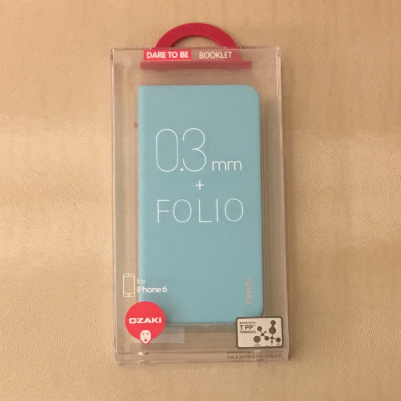 *降價*OZAKI iPhone 6 &amp; iPhone 6s  超薄側翻皮套保護殼/天藍色