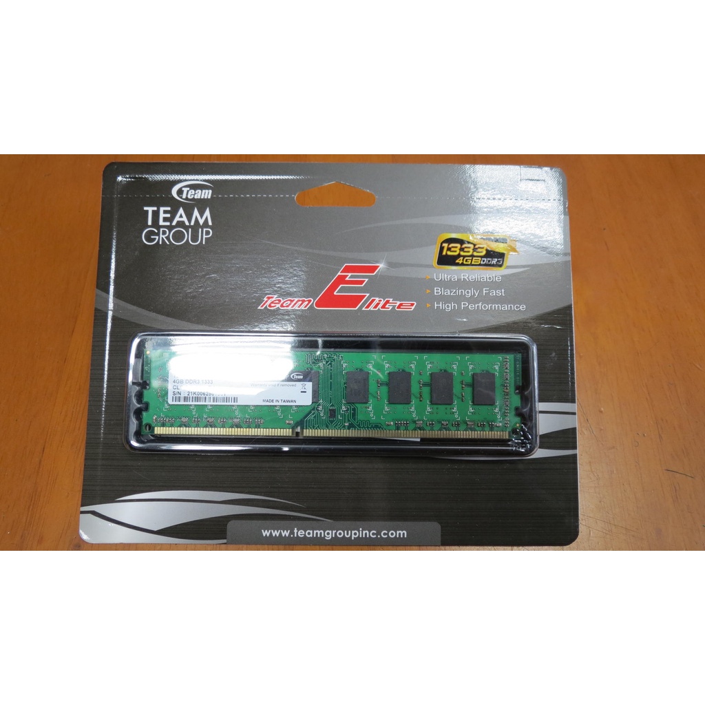 Team十銓 TED34G1333C9BK  4G/DDR3-1333桌上型(雙面)記憶體