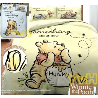 =YvH=床包 枕套 涼被 被套 單人 雙人 臺灣製造 迪士尼正版授權 Winnie 維尼熊 小熊維尼 驢子 黃色 藍色