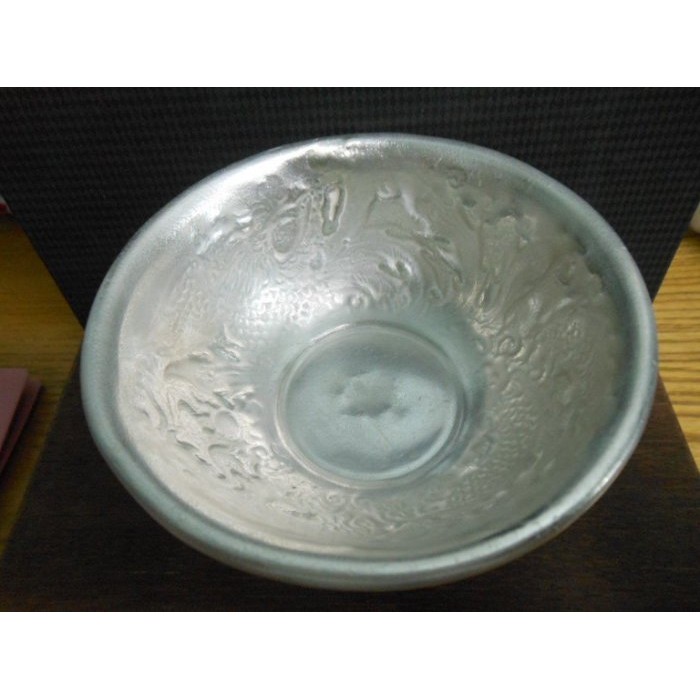 (絕品)純銀碗(罕見)~厚實沉重手工製作老銀碗純銀杯-E9