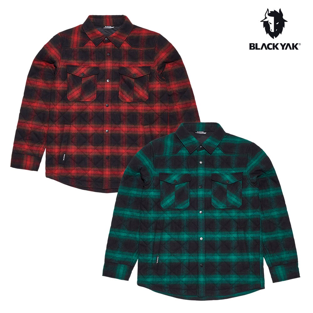 【BLACKYAK】男 HOOPER格紋舖棉長袖襯衫 [綠色/紅色]韓國秋冬 格子 襯衫 外套 | BYJB2MS301