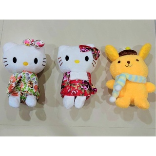 全新6吋三麗鷗凱蒂貓Kitty娃娃布丁狗娃娃-和服KITTY/圍巾布丁狗 絨毛玩具造型玩偶娃娃玩偶毛絨公仔玩具兒童節禮物