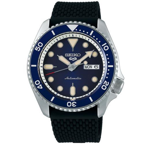 【SEIKO 5 Sports】4R36-07G0L/SRPD71K2 自動機械錶 藍 42.5MM精鋼 輪紋橡膠錶帶