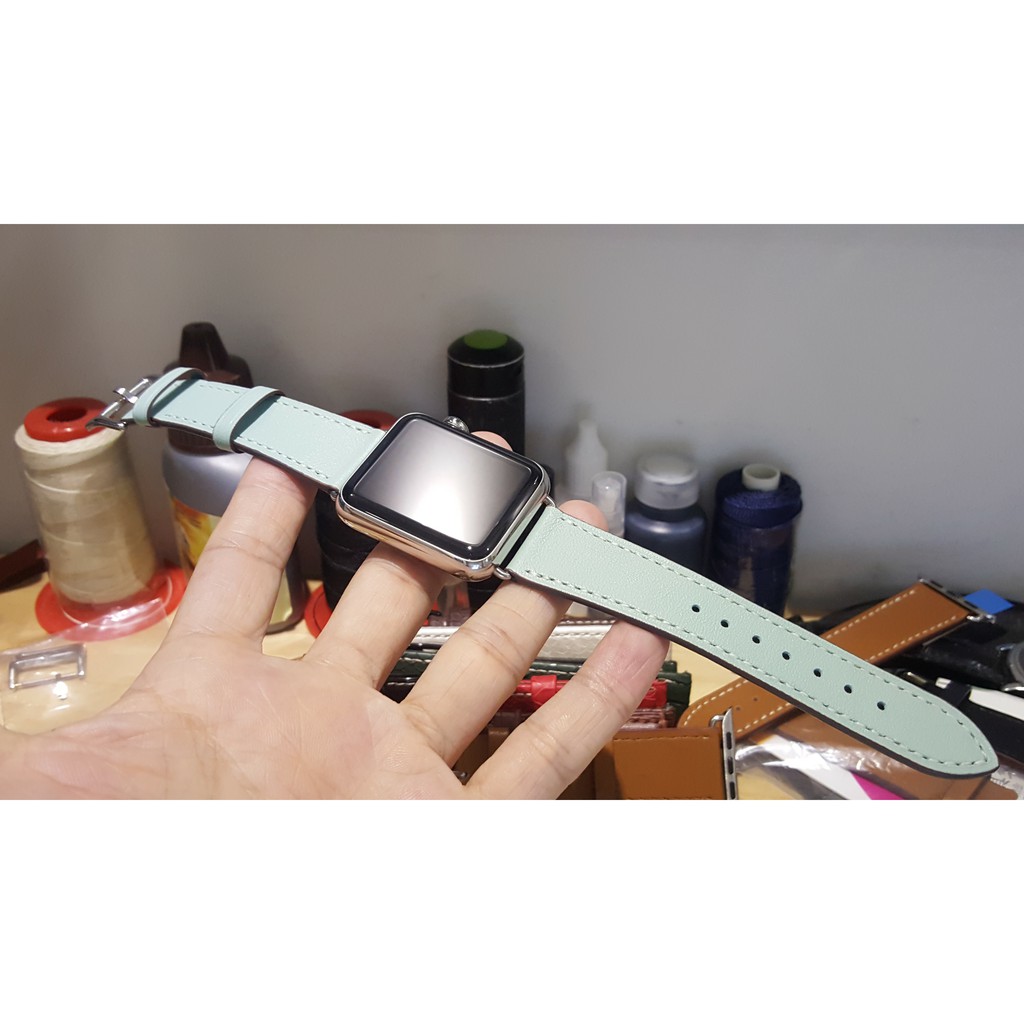獨家現貨402 全新不鏽鋼42mm 38mm Apple Watch 客製化悠遊卡晶片錶帶 清新綠 22mm