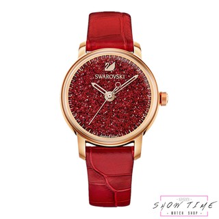 SWAROVSKI 施華洛世奇 璀璨光彩優雅腕錶-紅皮帶/紅面玫瑰金 5295380 [ 秀時堂 ]