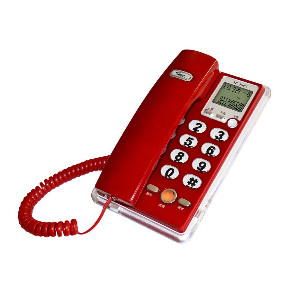【羅蜜歐】來電顯示有線電話TC-208N威尼斯紅