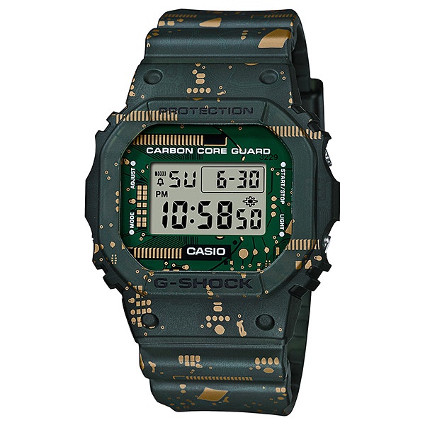 限量 G-SHOCK 印刷電路板設計 DWE-5600CC-3DR 定價：7900元 (金屋時計)