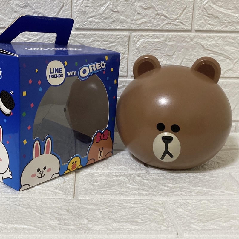 正版 Line friends OREO 熊大存錢筒  7-11限量款 聖誕 交換禮物