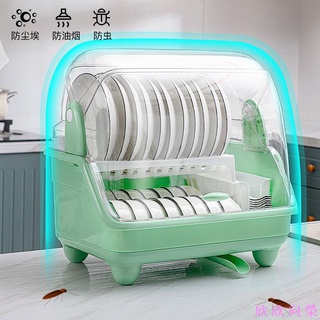特大號碗櫃透明裝碗架雙層瀝水架放碗架帶蓋廚房置物架碗碟盤子架FJ 欣欣向榮