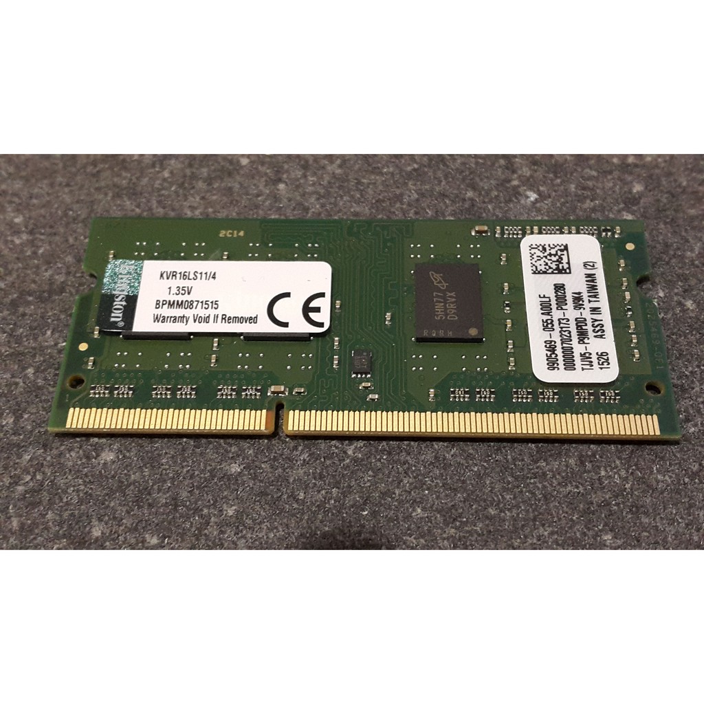 金士頓 筆電記憶體4G 低電壓 1.35V DDR3L 1600 KVR16LS11/4