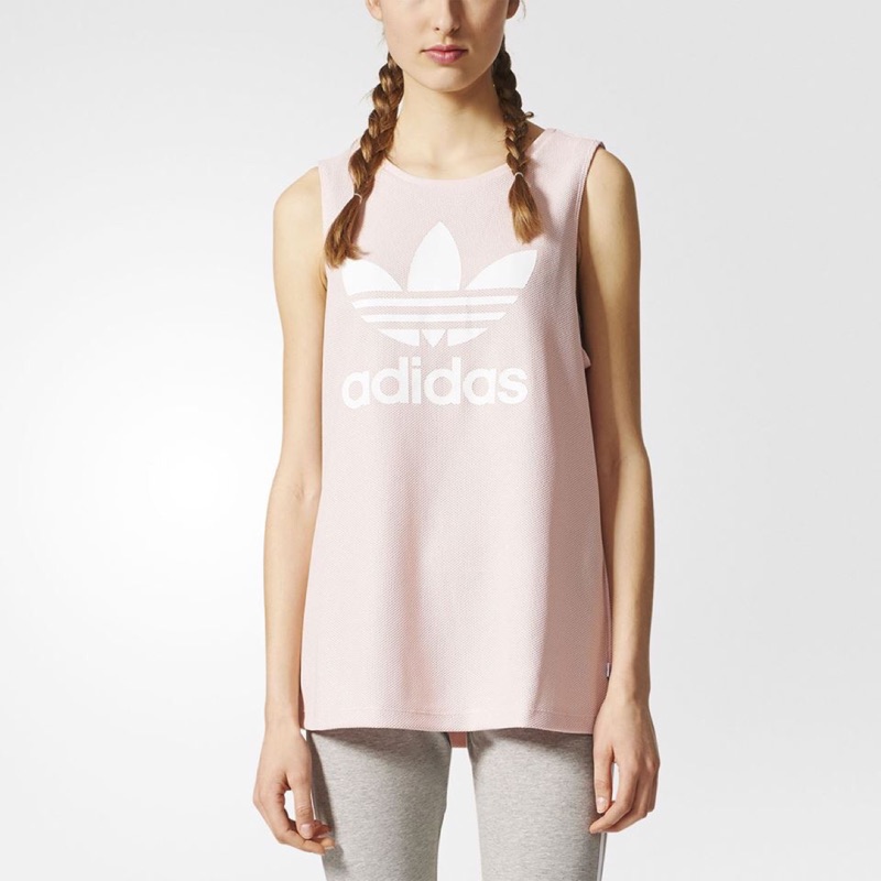 美國代購🇺🇸官網限時特價Adidas Originals粉色Logo背心 -女大人款(預購）