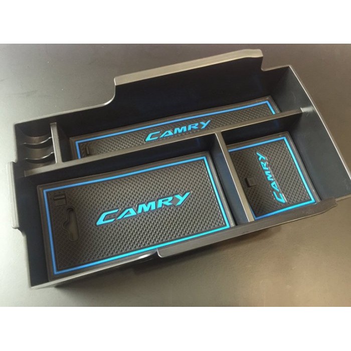 TOYOTA CAMRY 2012~17 中央扶手內 置物盒 7代 7.5代 超大容量+異音墊(藍)【M8】現貨 改裝