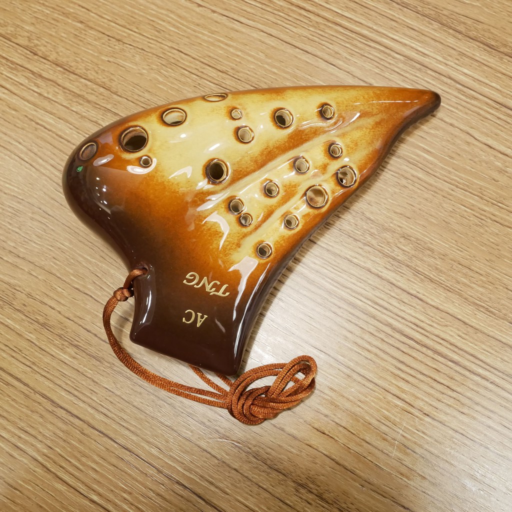 人気の定番 TNG オカリナ ダブル アルト オレンジ C調 AC ocarina 釉薬