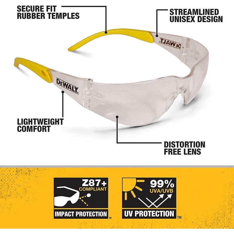 🌟特價🌟(含稅)Dewalt 得偉灰色流線型室內室外適用安全眼鏡 安全防護 dcd996 dcf887 DCF850眼鏡